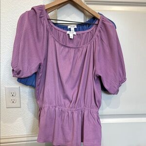 2 Nine West Puff Sleeve Ruffled Peplum Blouse